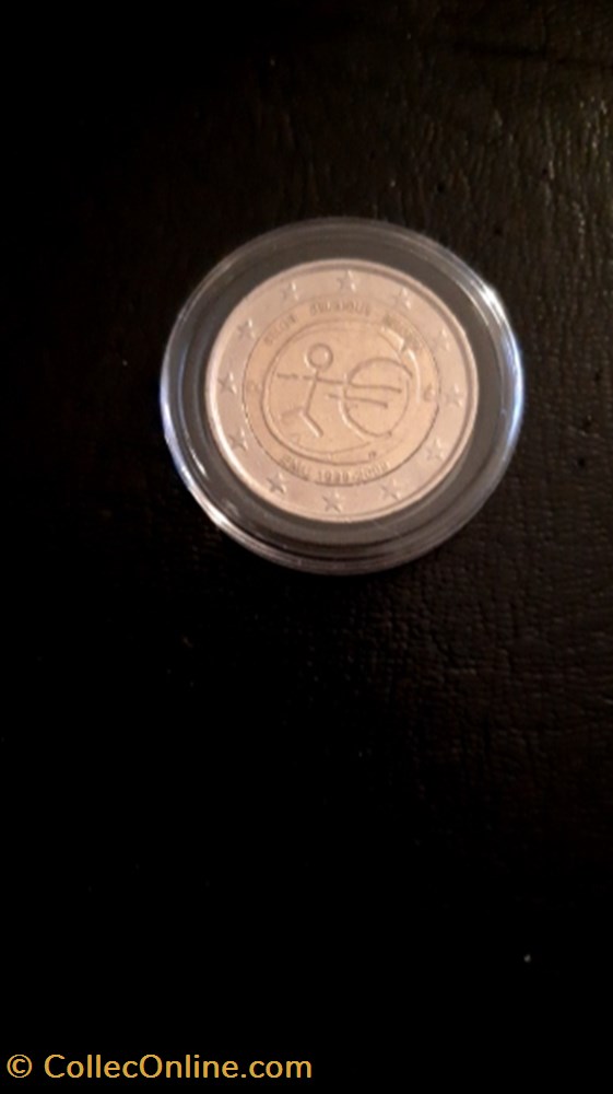2 euros 2009 10 Ans E.M.U Belgique monnaie 2 euros 2009 10 ans e m u belgique