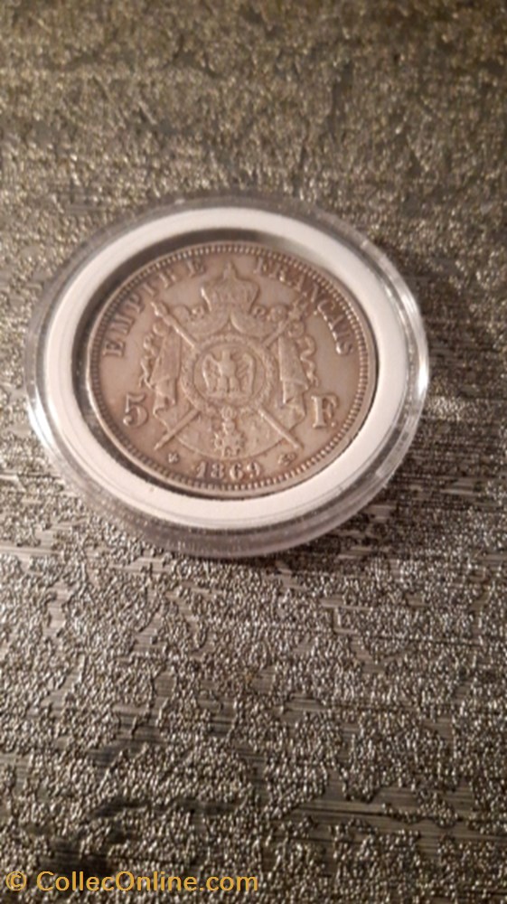 5 francs 1869 BB Napoleon III tête laurée monnaie 5 francs 1869 bb napoleon iii tete lauree