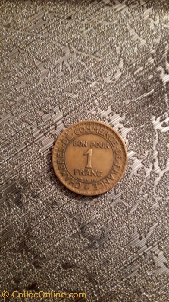 1 franc 1924 (4 fermé) Chambre du commerce monnaie 1 franc 1924 4 ferme chambre du commerce