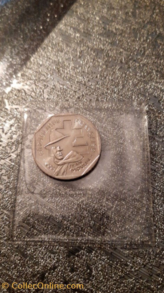 2 francs 1993 Jean Moulin monnaie 2 francs 1993 jean moulin