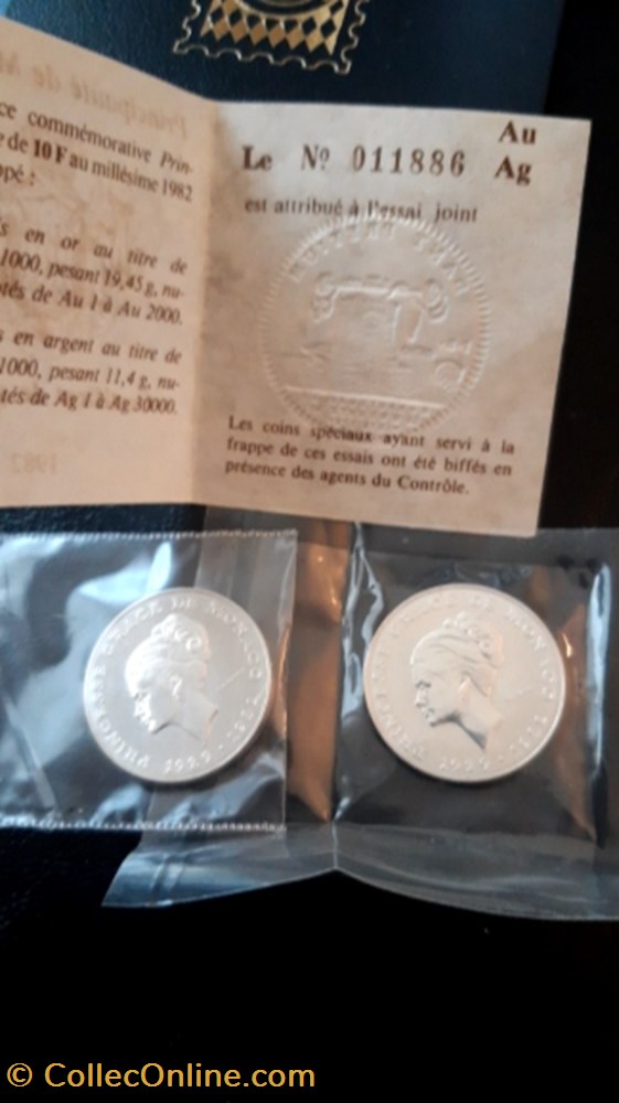 10 francs 1982 Essai princesse Grace Monaco monnaie 10 francs 1982 essai princesse grace monaco