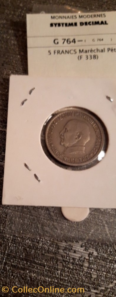 monnaie 5 francs marechal petain 1941