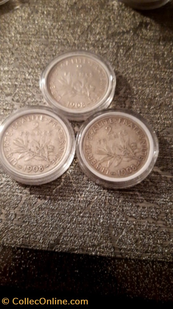 2 francs 1908 semeuse monnaie 2 francs 1908 semeuse