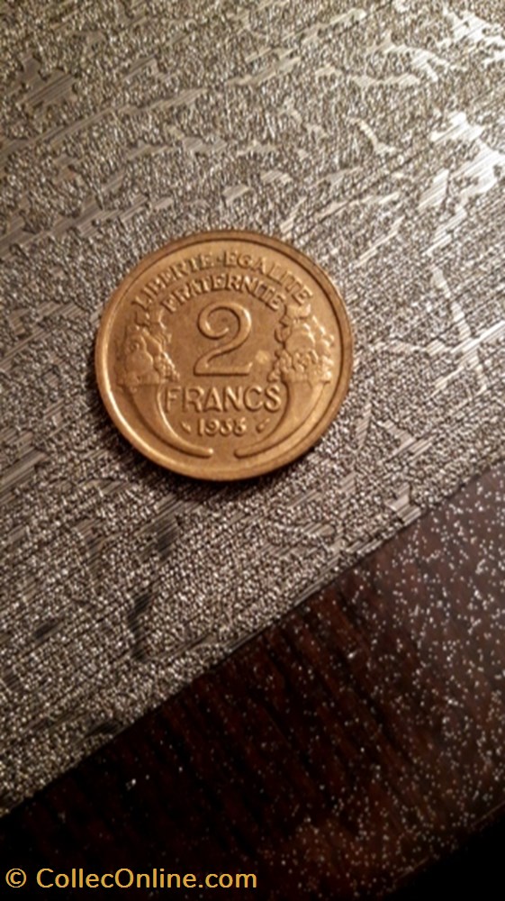 2 francs 1938 bronze-alu Morlon monnaie 2 francs 1938 bronze alu morlon