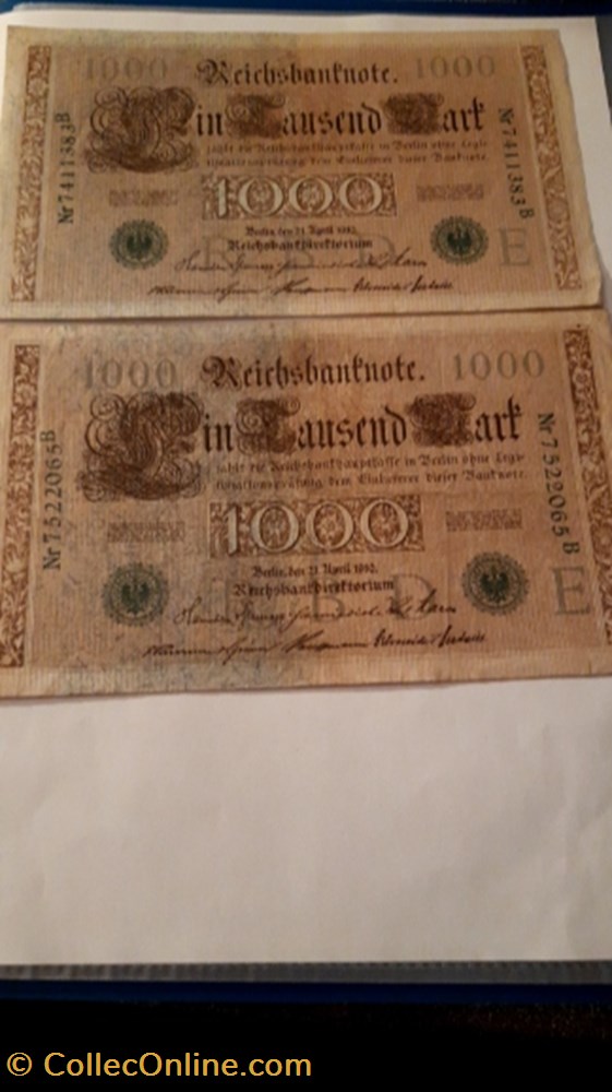 billet 1000 marks 1910 allemagne