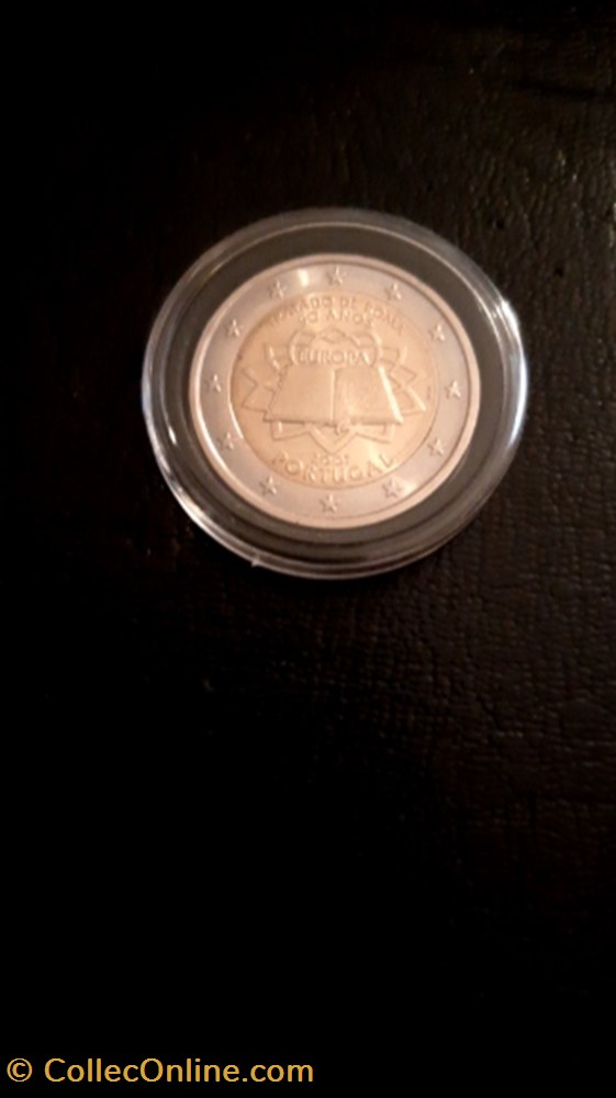2 euros 2007 Traité de Rome Portugal monnaie 2 euros 2007 traite de rome portugal