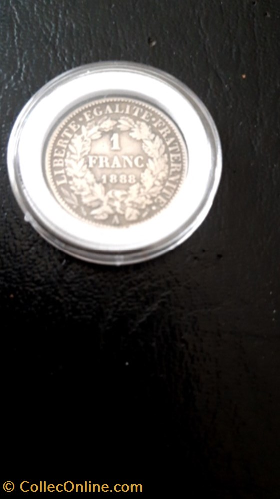 1 francs 1888 A Cérés IIIe république monnaie 1 francs 1888 a ceres iiie republique