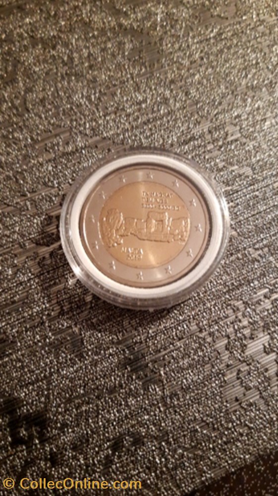 2 euro 2019 Temple mégalithique de Ta'Hagrat Malte monnaie 2 euro 2019 temple megalithique de thagrat malte