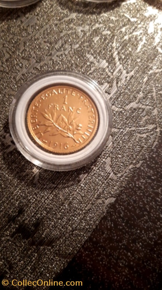 1 franc 1916 semeuse dorée monnaie 1 franc 1916 semeuse doree