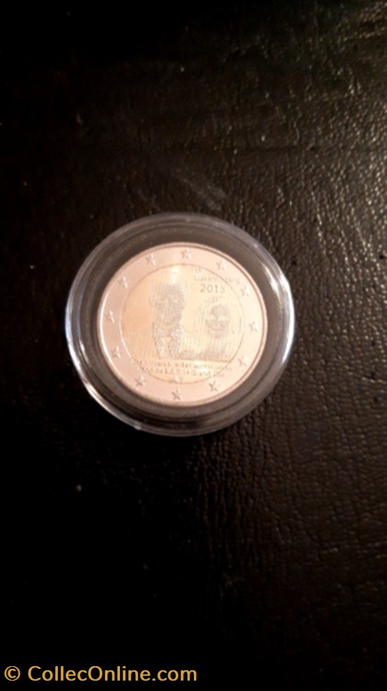 2 euros 2015 15e anniversaire de l'accesion au trône du grnad duc Henri Luxembourg monnaie 2 euros 2015 15e anniversaire de accesion au trone du grnad duc henri luxembourg