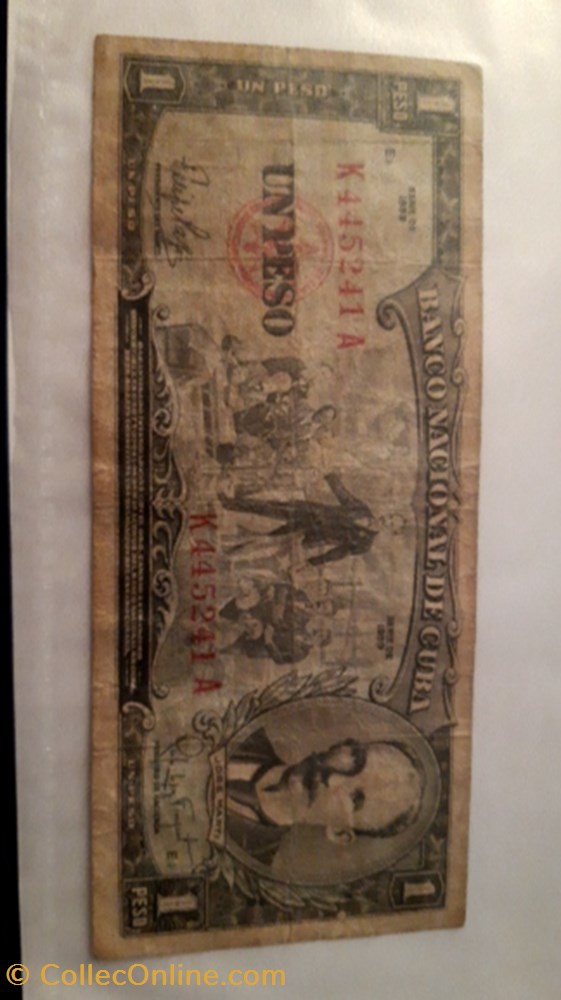 billet 1 peso 1959 cuba