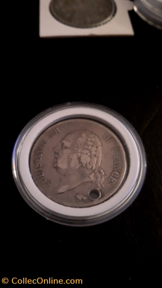 5 francs 1824 W Louis XVIII,tête nue monnaie 5 francs 1824 w louis xviii tete nue
