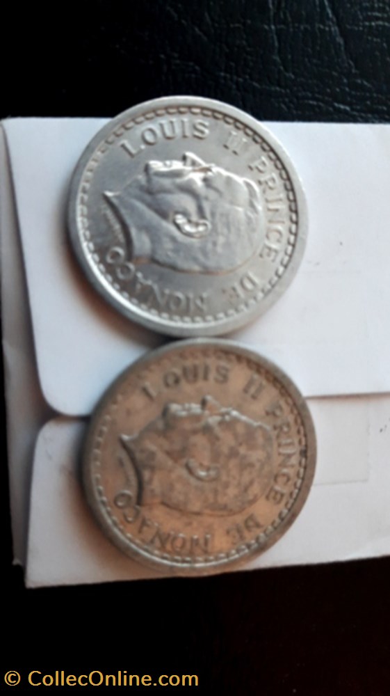 2 francs 1943 Louis II Monaco monnaie 2 francs 1943 louis ii monaco