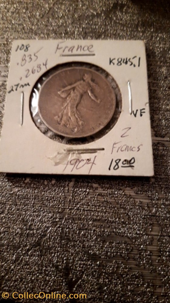 2 francs 1904 semeuse monnaie 2 francs 1904 semeuse