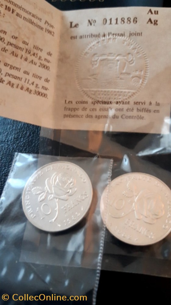 10 francs 1982 Essai princesse Grace Monaco monnaie 10 francs 1982 essai princesse grace monaco