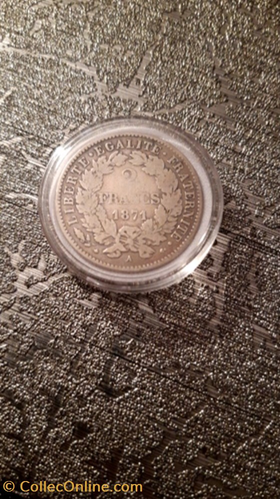 2 francs 1871 Cérès petit A monnaie 2 francs 1871 ceres petit a