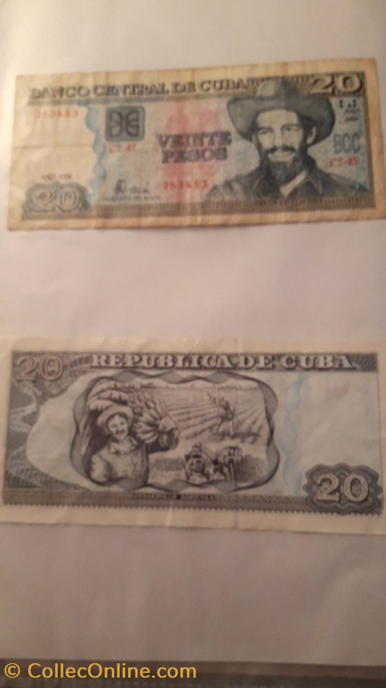 20 pesos 2006,2007 CUBA billet 20 pesos 2006 2007 cuba
