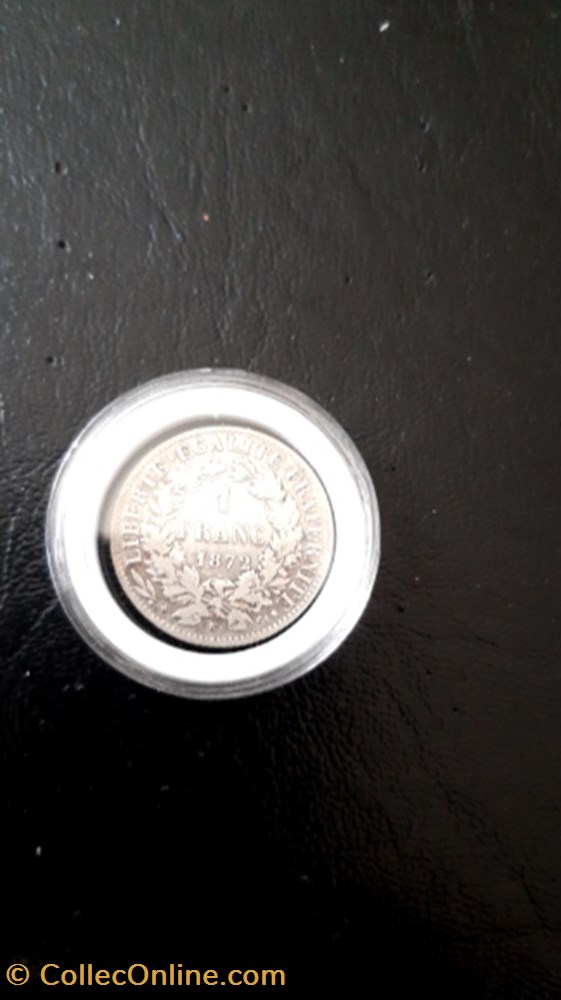 1 francs 1872 K Cérés IIIe république monnaie 1 francs 1872 k ceres iiie republique