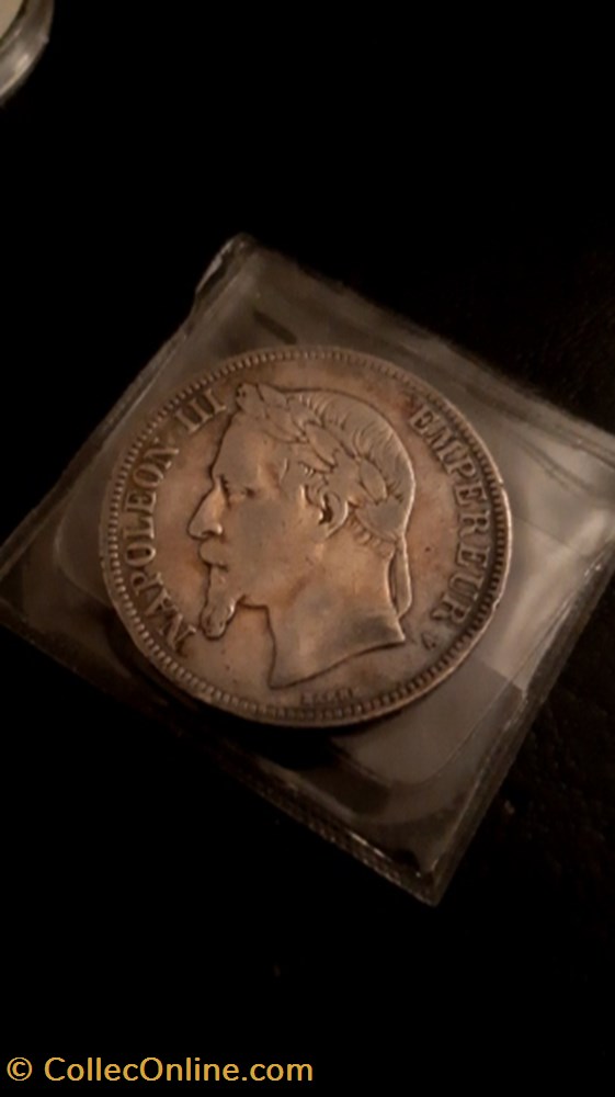 monnaie 5 francs 1867 a napoleon iii tete lauree