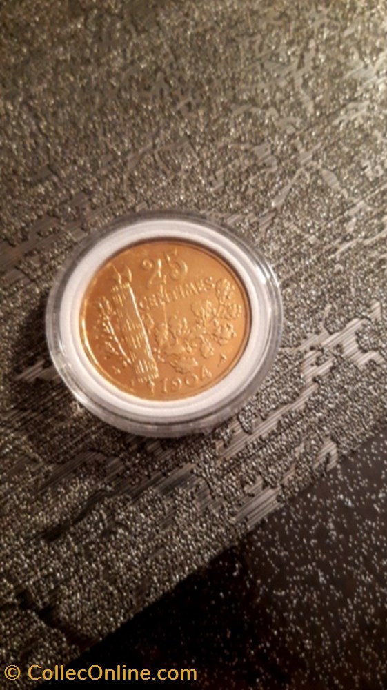25 centimes 1904 patey dorée monnaie 25 centimes 1904 patey doree