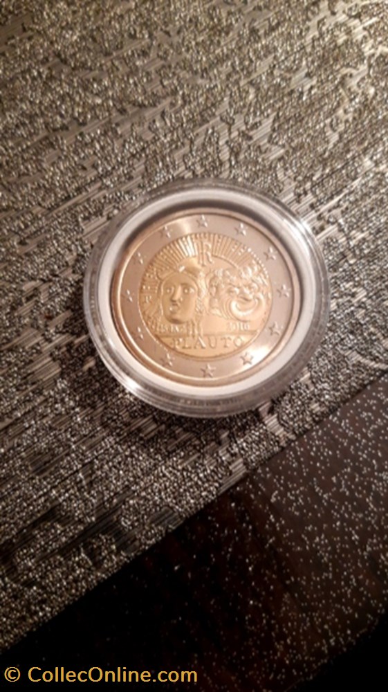 2 euro 2016 2200 ème anniversaire de la mort du poète et dramaturge romain Tito Maccio Plauto Italie monnaie 2 euro 2016 2200 eme anniversaire de la mort du poete et dramaturge romain tito maccio plauto italie