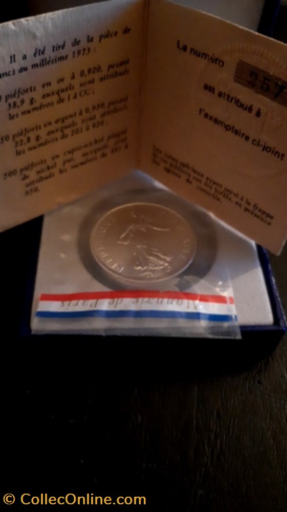 monnaie 5 francs semeuse piefort 1973