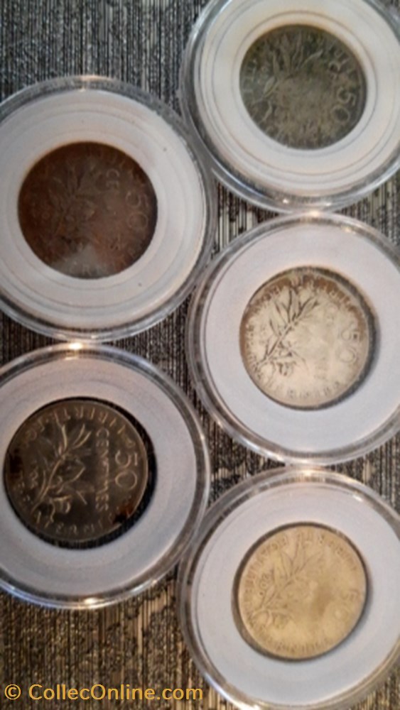 monnaie 50 centimes semeuse argent 1898 1899 1900 1902 1904
