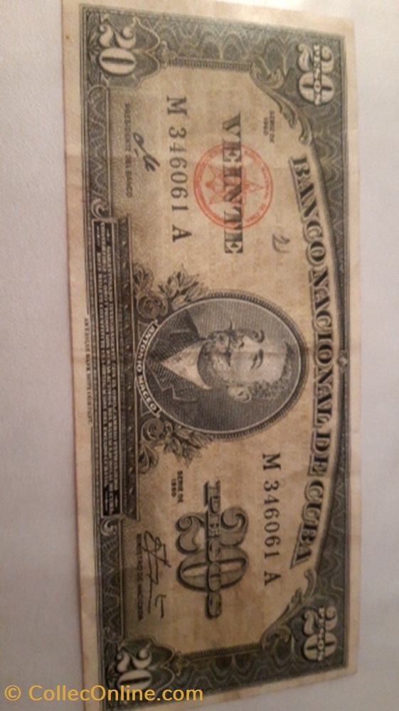 billet 20 pesos 1960 cuba
