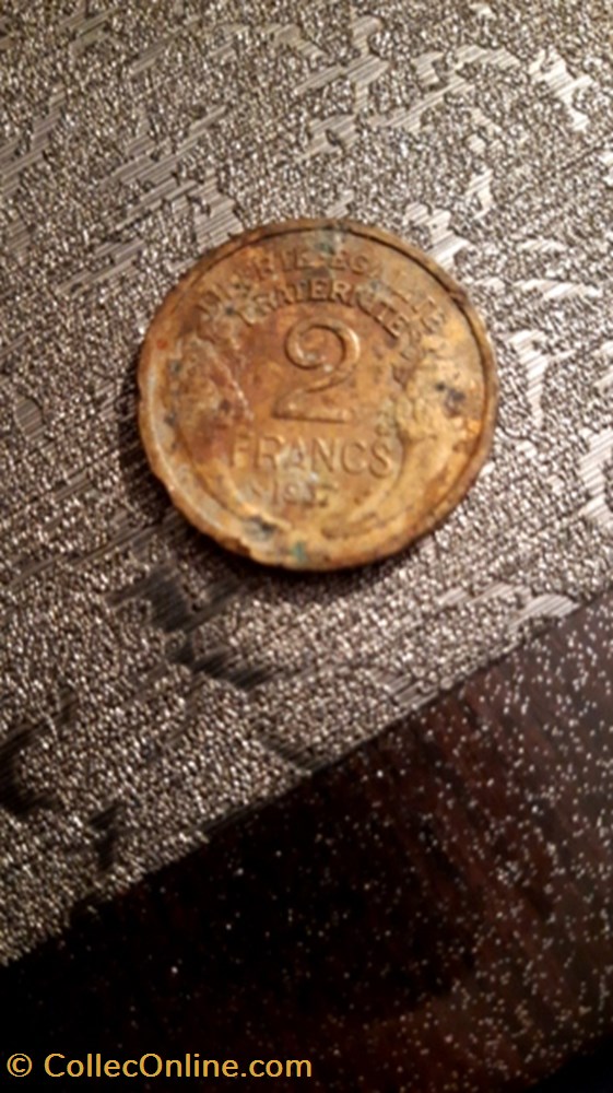 2 francs 1937 bronze-alu Morlon monnaie 2 francs 1937 bronze alu morlon