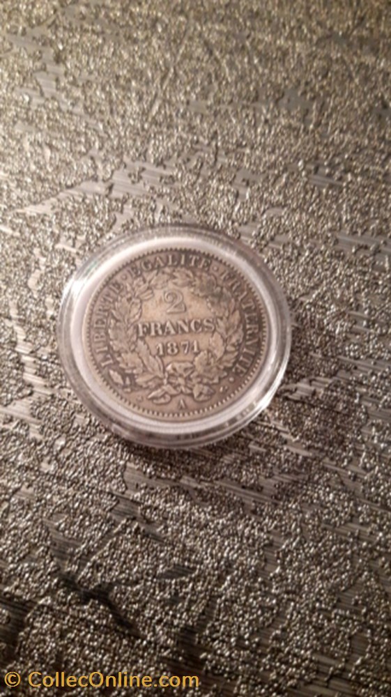 2 francs 1871 Cérès grand A monnaie 2 francs 1871 ceres grand a
