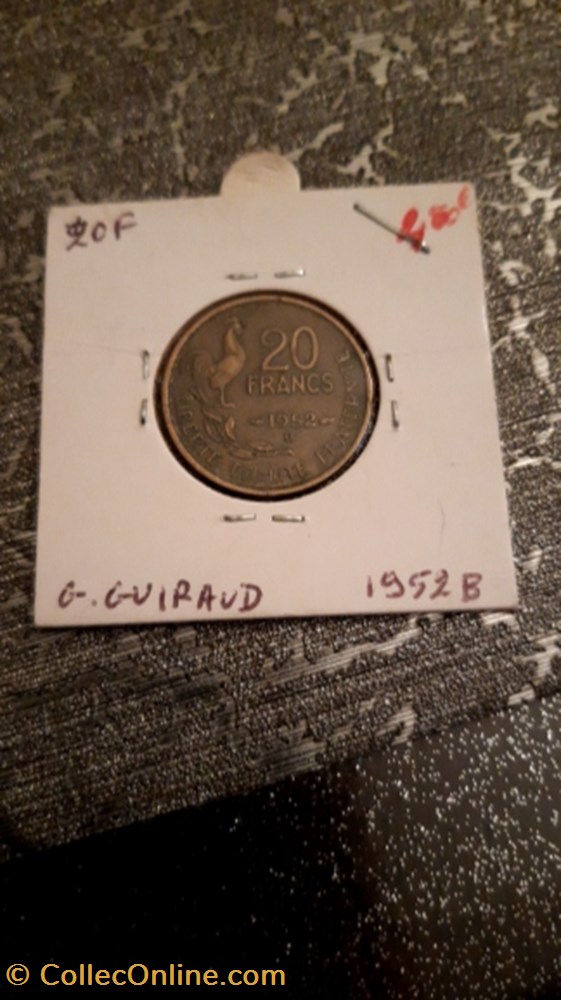 20 francs 1952 B Guiraud monnaie 20 francs 1952 b guiraud