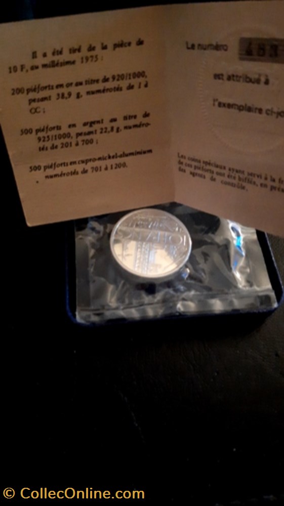 10 francs piéfort argent 1975 monnaie 10 francs piefort argent 1975