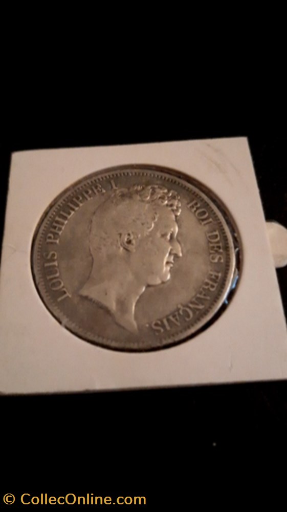 monnaie 5 francs 1830 a type tiolier avec le i tranche en relief