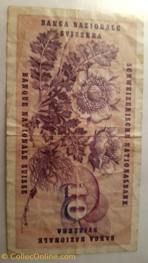 10 francs 1970 Suisse billet 10 francs 1970 suisse