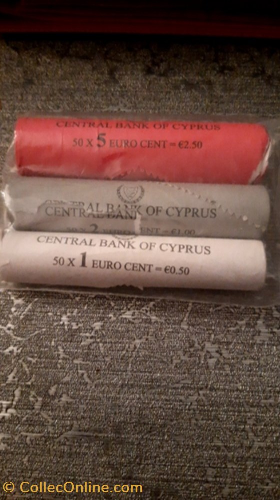 Rouleaux 1,2,5 centimes 2008 chypre monnaie euro rouleaux 1 2 5 centimes 2008 chypre