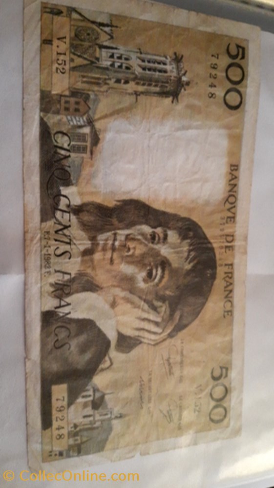 500 francs 1982 Pascal billet 500 francs 1982 pascal