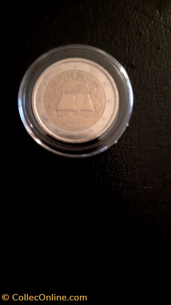 monnaie 2 euros 2007 traite de rome espagne