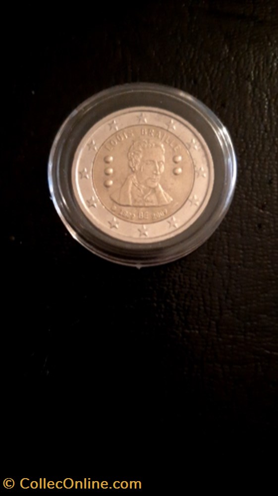 2 euros 2009 Louis Braille Belgique monnaie 2 euros 2009 louis braille belgique
