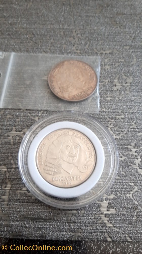 100 francs 1991 René Descartes monnaie 100 francs 1991 rene descartes