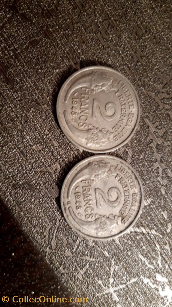2 francs 1948 et 1948 B alu Morlon monnaie 2 francs 1948 et 1948 b alu morlon