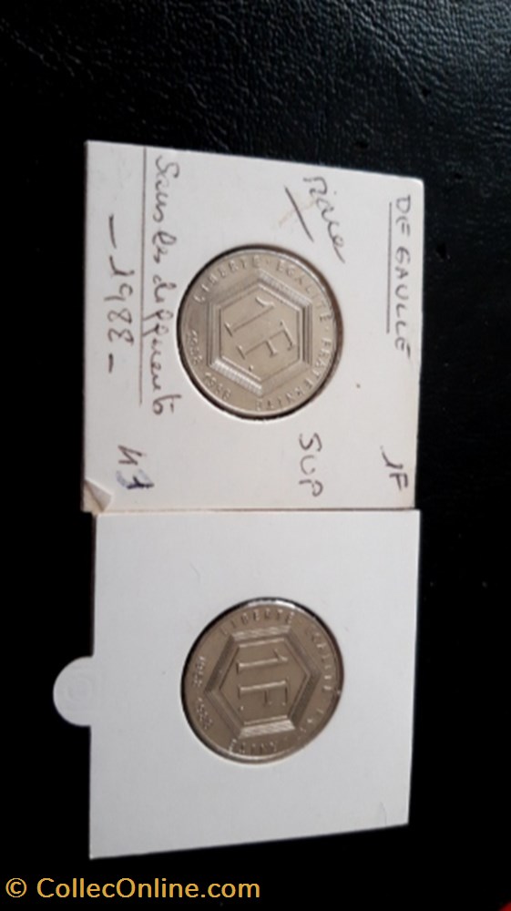 monnaie 1 francs 1988 charles de gaulles sans differents
