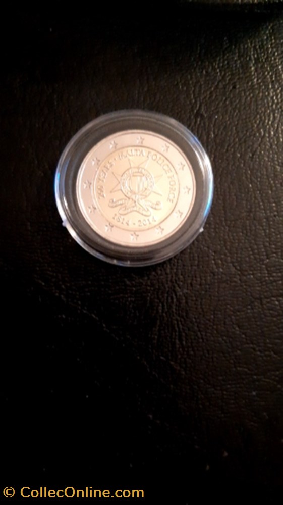 2 euros 2014 200 ans de la police Malte monnaie 2 euros 2014 200 ans de la police malte