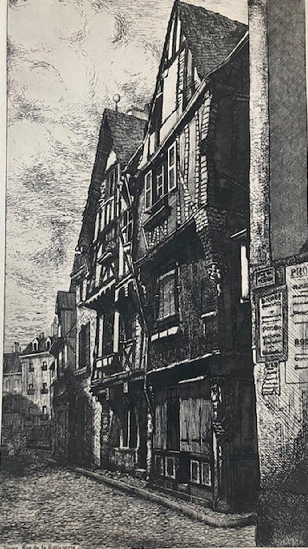 art antiquites estampes gravures gravure eau forte tours rue de la rotisserie gilbert riche 1942