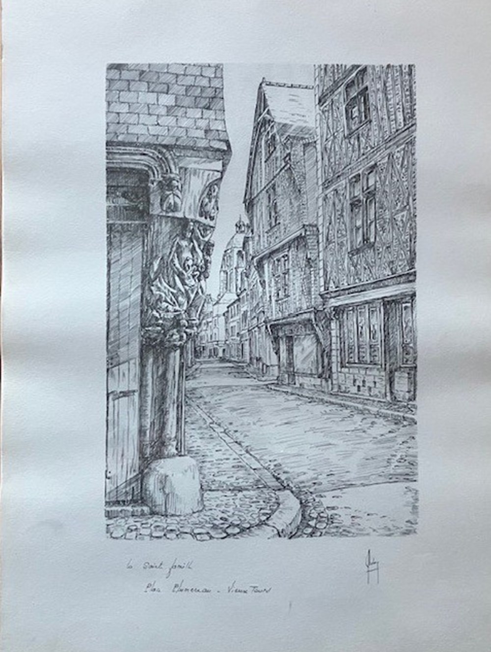 La Sainte Famille - Place Plumereau - Claude BESNARD art antiquites estampes gravures la sainte famille place plumereau claude besnard