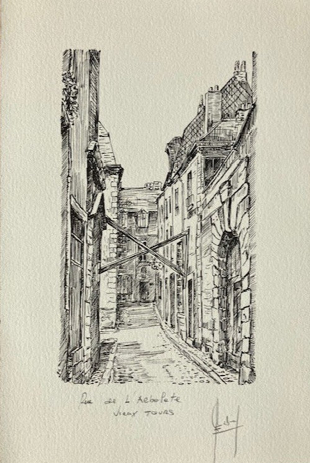 Rue de l'Arbalète - Claude BESNARD art antiquites estampes gravures rue de arbalete claude besnard