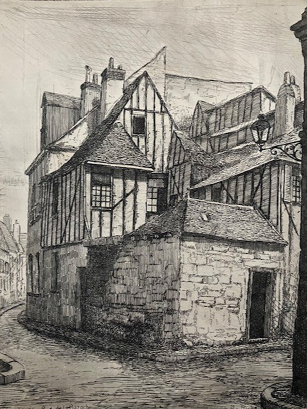 art antiquites estampes gravures gravure eau forte tours rue de la bazoche gilbert riche 1942