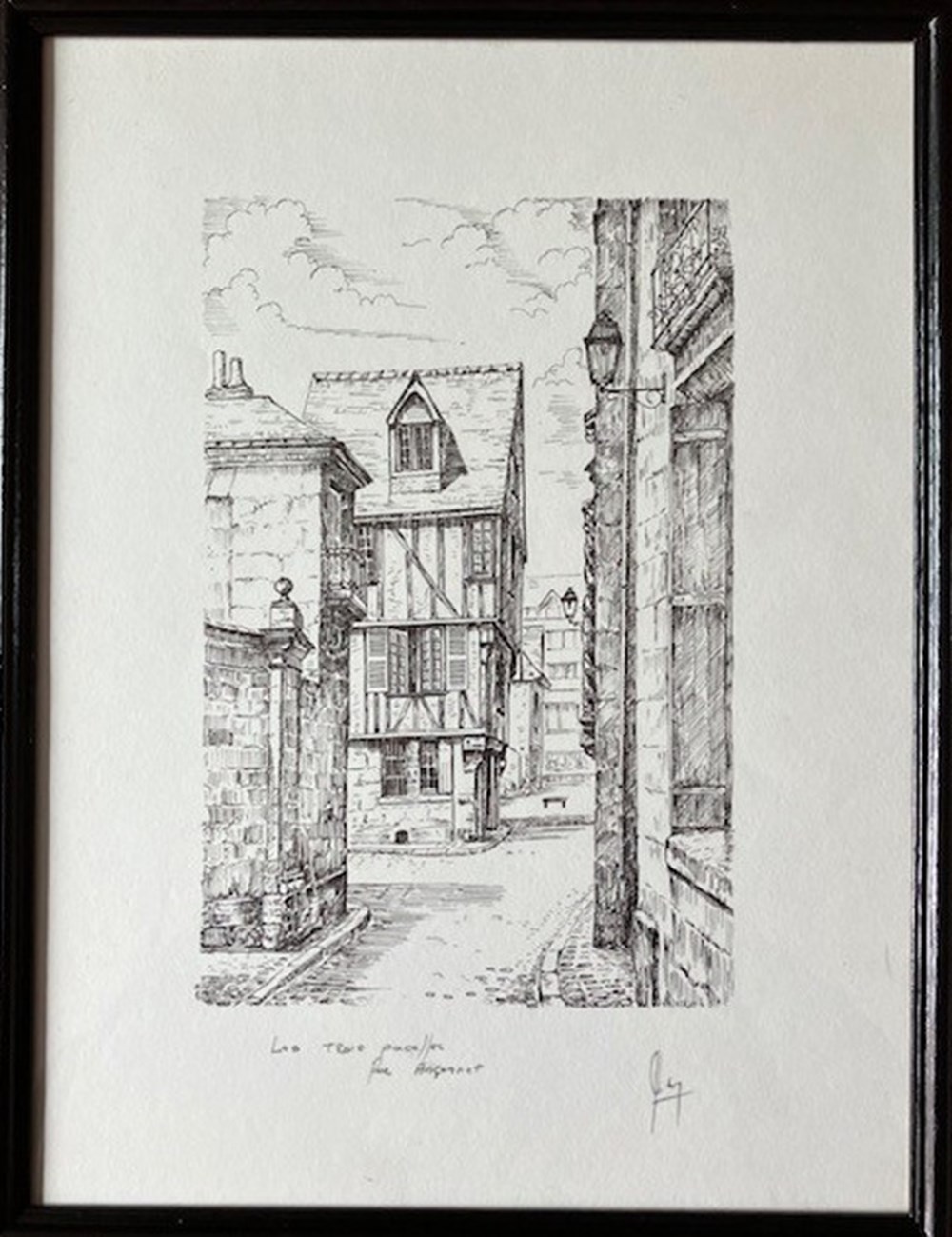 Les Trois Pucelles - Rue Briçonnet - Claude BESNARD art antiquites estampes gravures les trois pucelles rue briconnet claude besnard