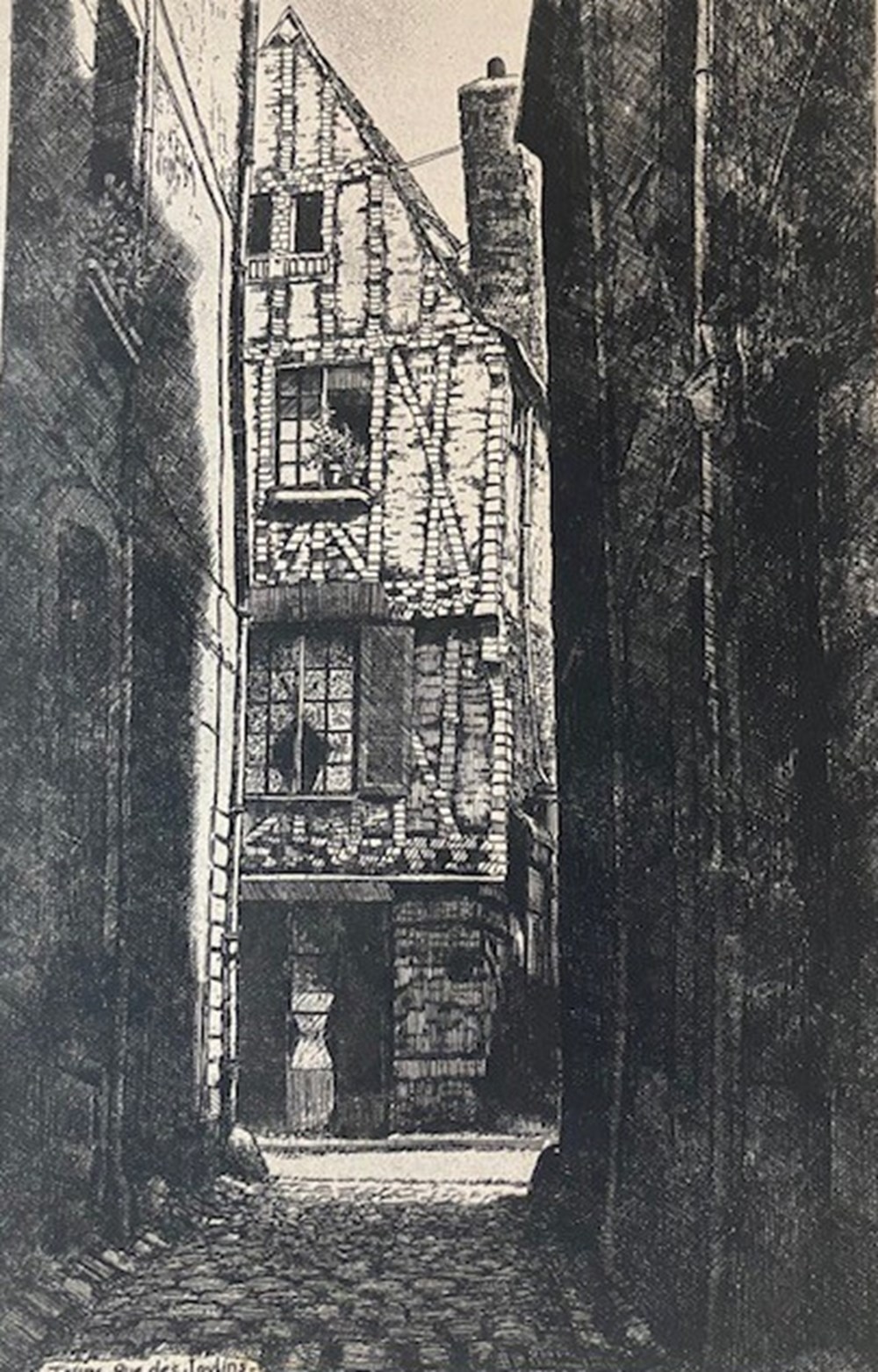 art antiquites estampes gravures gravure a eau forte tours rue des joulins gilbert riche 1942