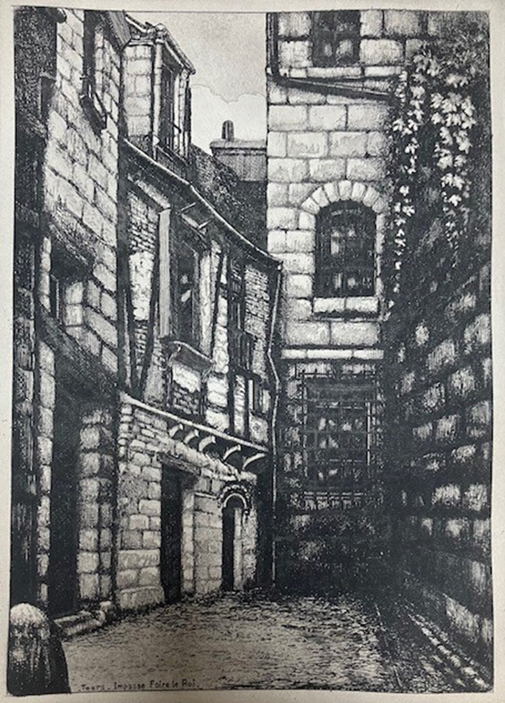 art antiquites estampes gravures gravure eau forte tours impasse foire le roi gilbert riche 1942