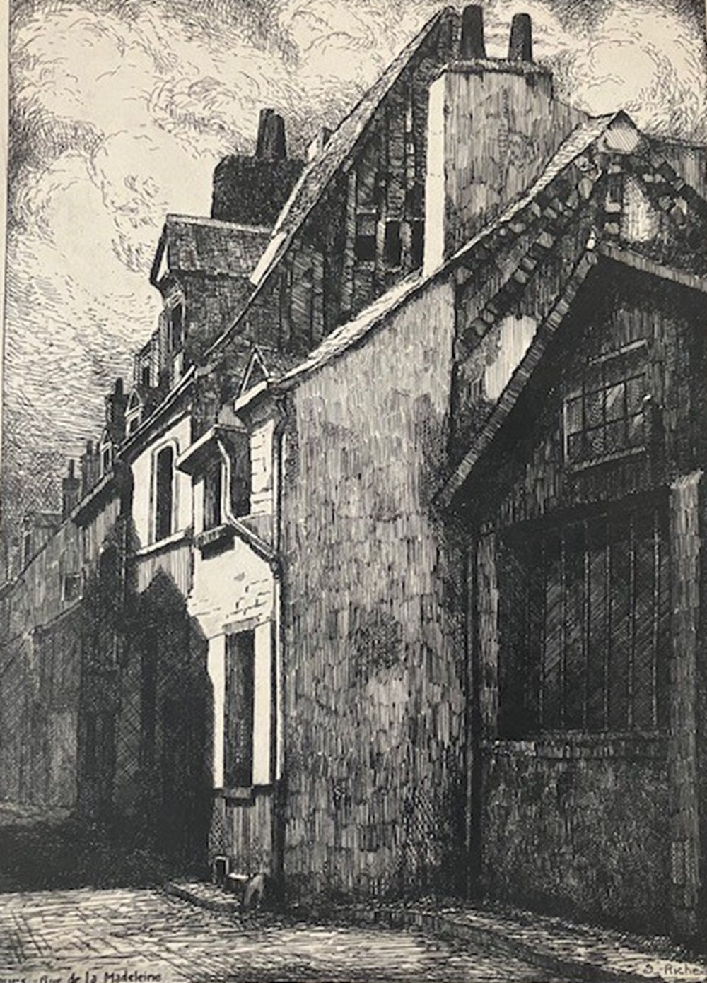 art antiquites estampes gravures gravure eau forte tours rue de la madeleine gilbert riche 1942